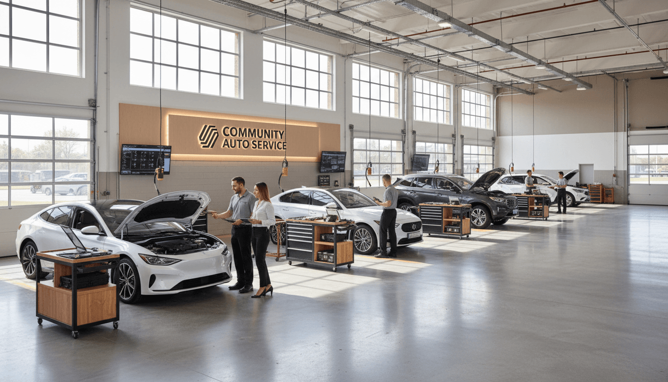 CP Auto Services workshop showing organized service bays and professional setup